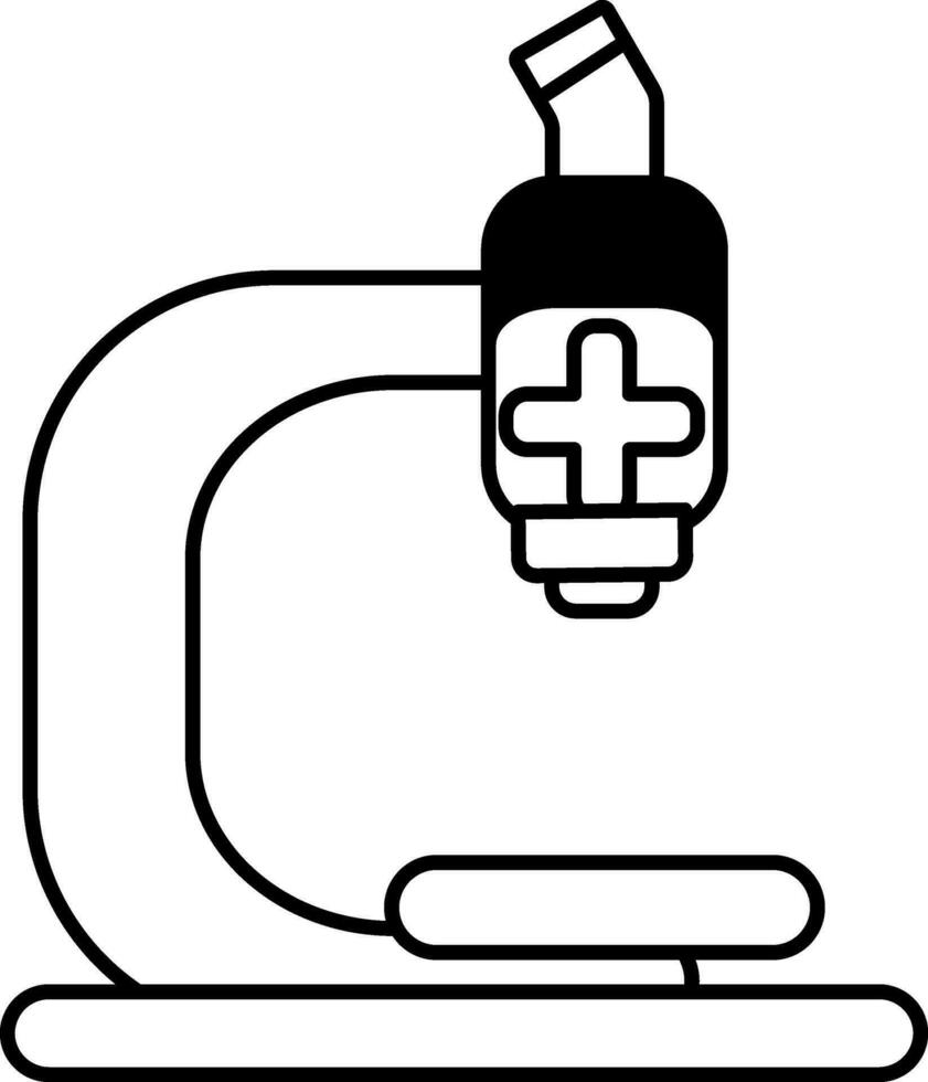 Thin line Microscope icon in flat style. vector