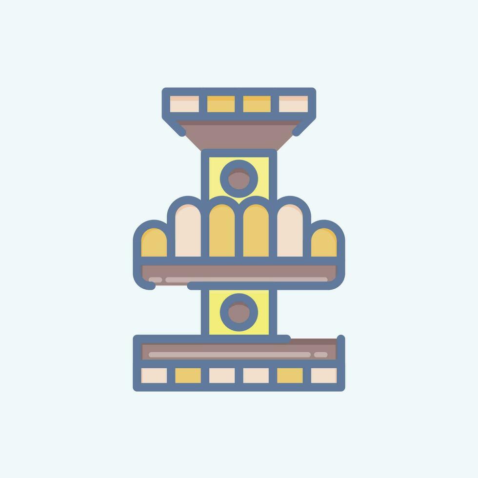 Icon Drop Tower. related to Amusement Park symbol. doodle style. simple design editable. simple illustration vector