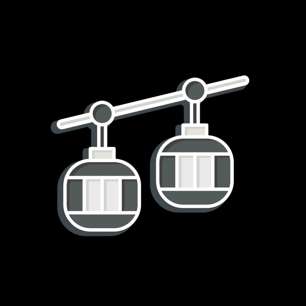 Icon Cable Car. related to Amusement Park symbol. glossy style. simple design editable. simple illustration vector