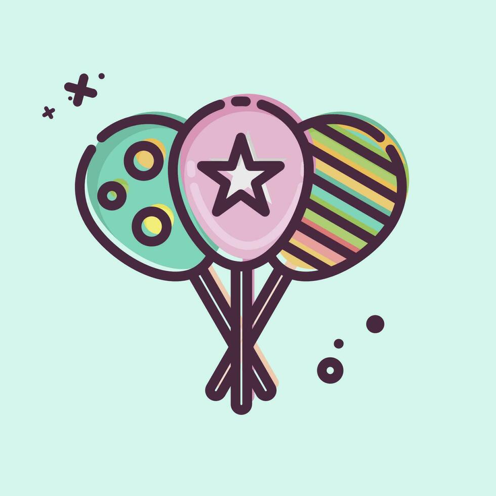 Icon Ballon. related to Amusement Park symbol. MBE style. simple design editable. simple illustration vector