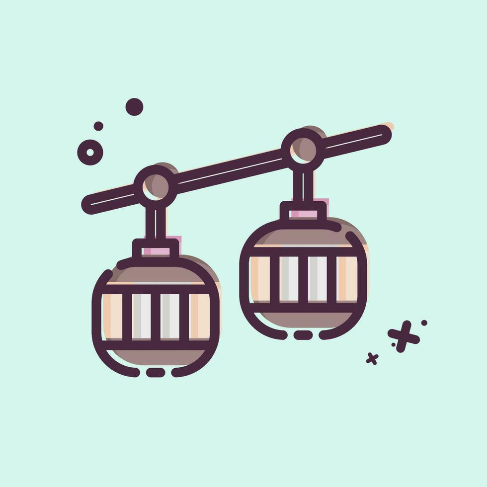 Icon Cable Car. related to Amusement Park symbol. MBE style. simple design editable. simple illustration vector