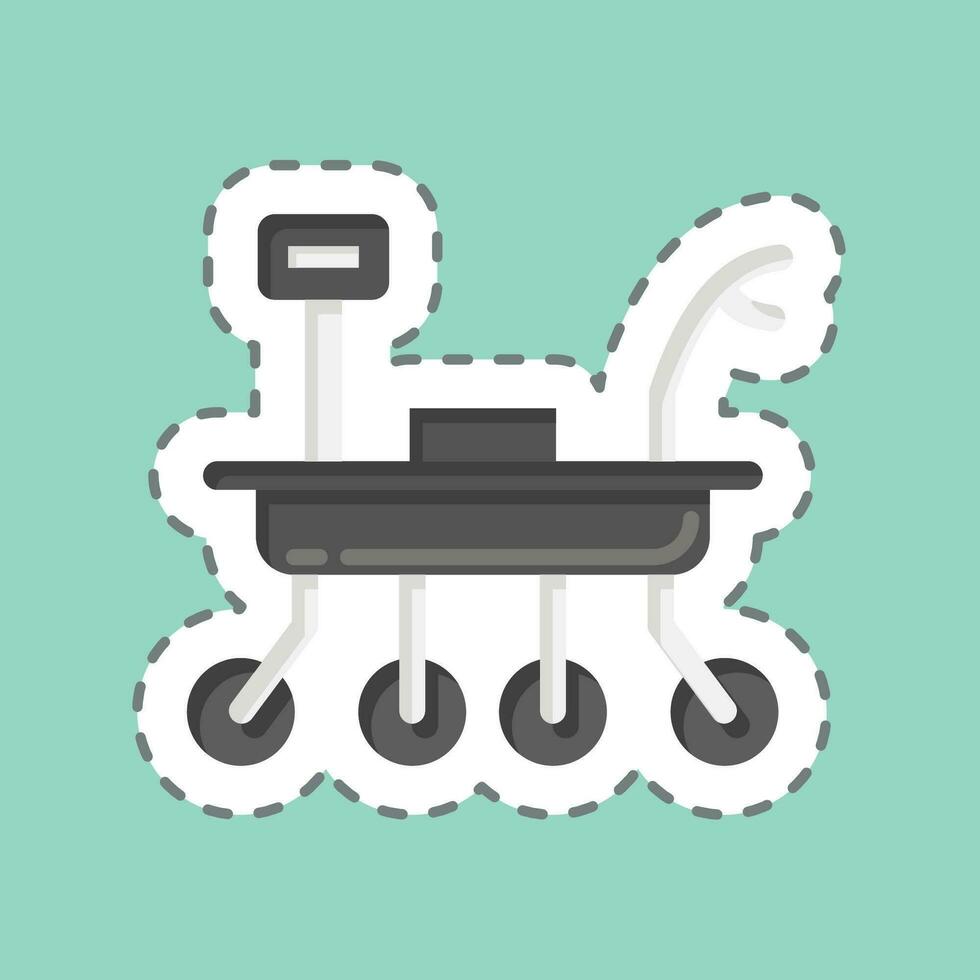 Sticker line cut Moon Rover. related to Space symbol. simple design editable. simple illustration vector