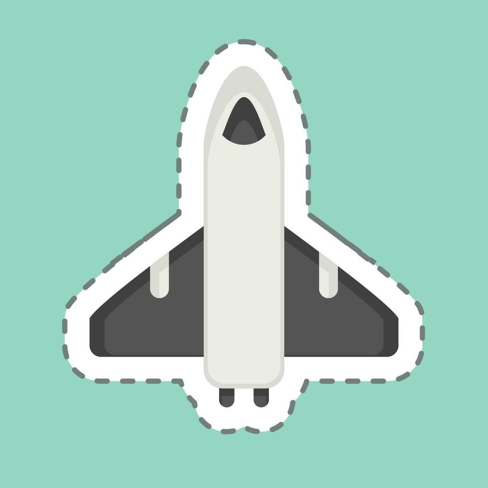 Sticker line cut Space Shuttle. related to Space symbol. simple design editable. simple illustration vector