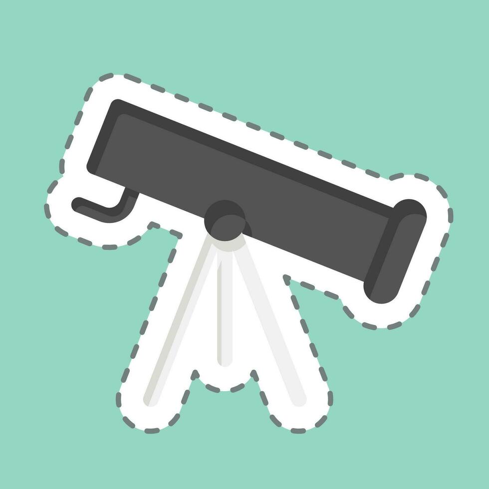 Sticker line cut Telescope. related to Space symbol. simple design editable. simple illustration vector