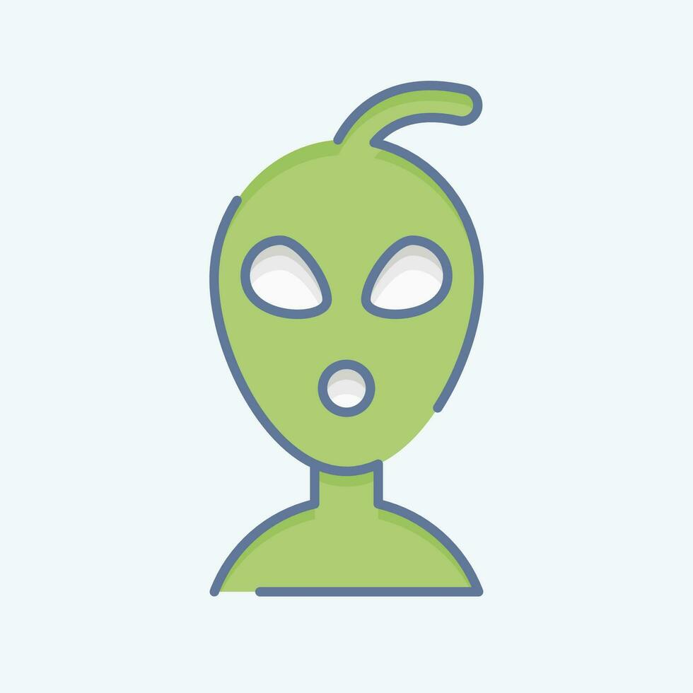 Icon Allien. related to Space symbol. doodle style. simple design editable. simple illustration vector