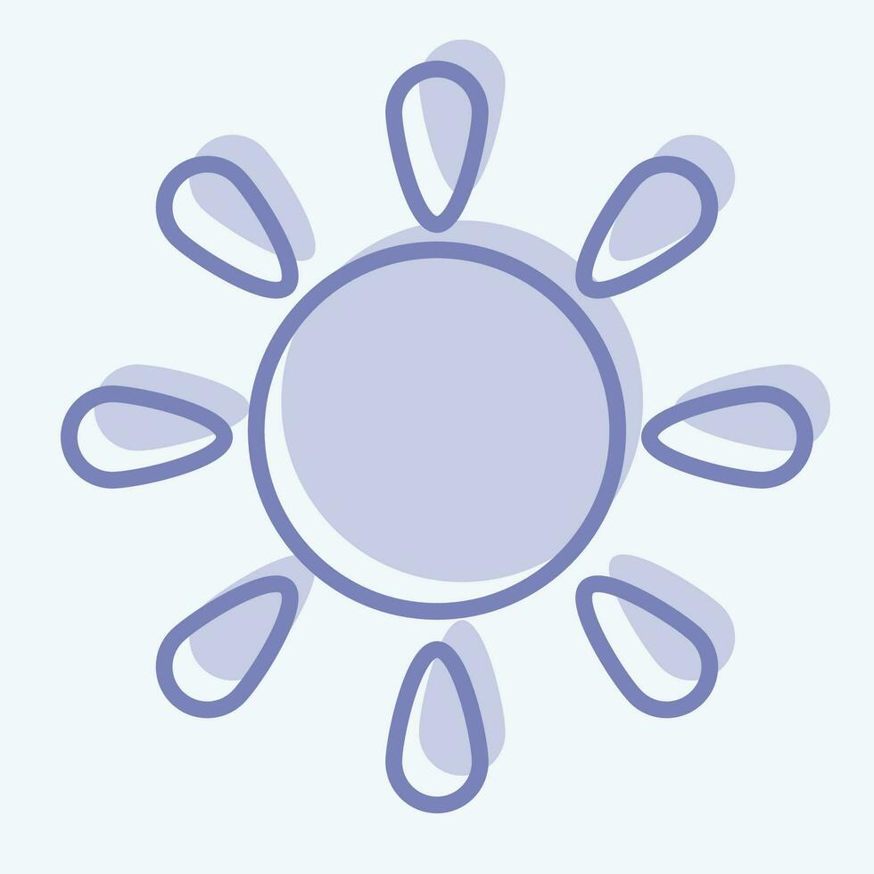 Icon Sun. related to Space symbol. two tone style. simple design editable. simple illustration vector