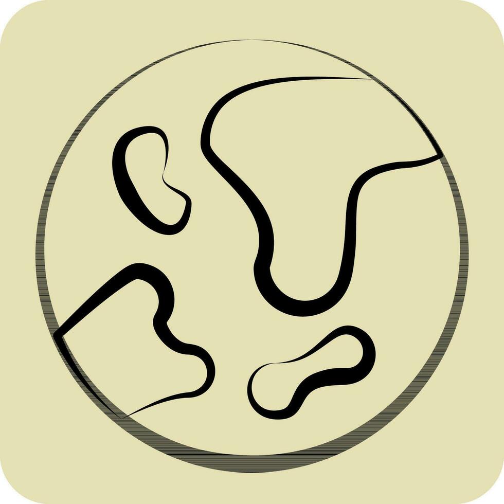 Icon Earth. related to Space symbol. hand drawn style. simple design editable. simple illustration vector