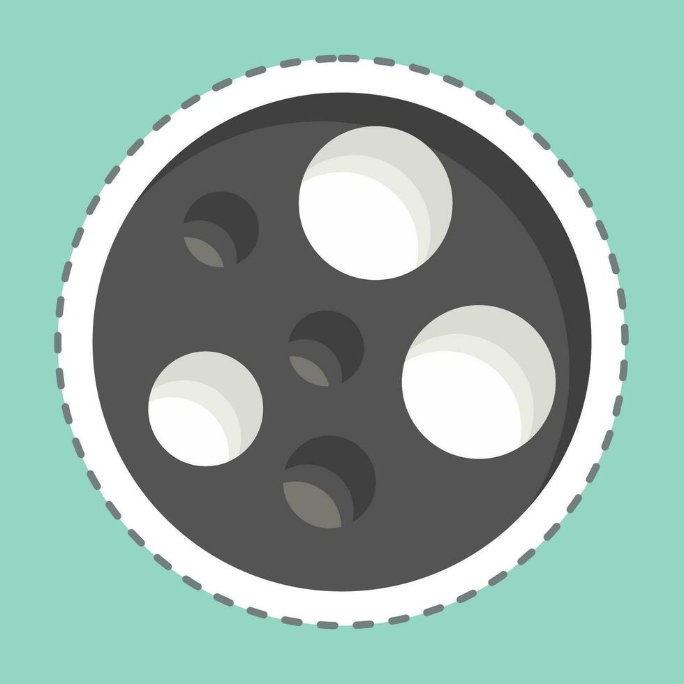 Sticker line cut Moon. related to Space symbol. simple design editable. simple illustration vector