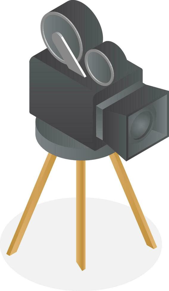 3D illustration of video camera on stool. vector