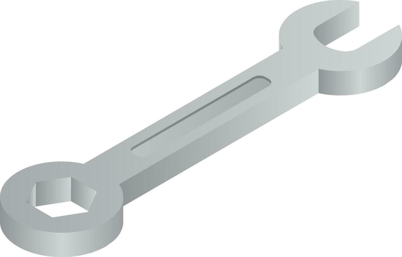 3d ilustración de llave inglesa icono en gris color. vector