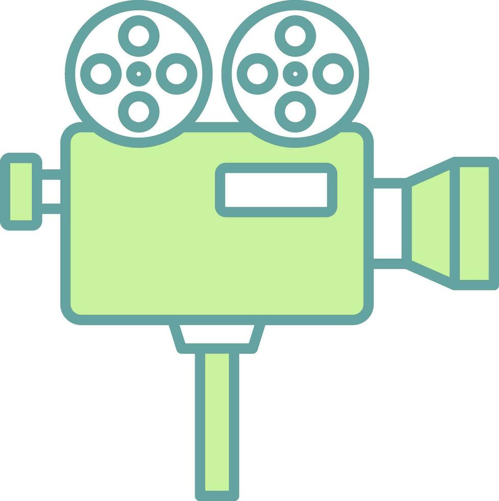 Video Camera Icon In Green And White Color. vector