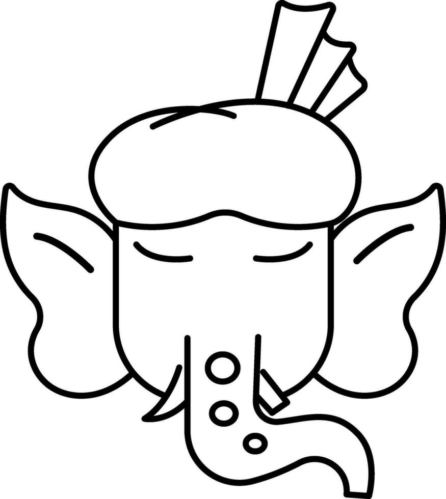 Isolated Lord Ganesha Face Icon In B vector