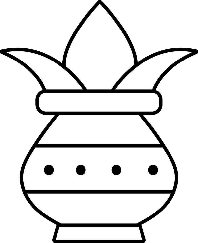 Isolated Kalash Worship Pot Icon In B vector