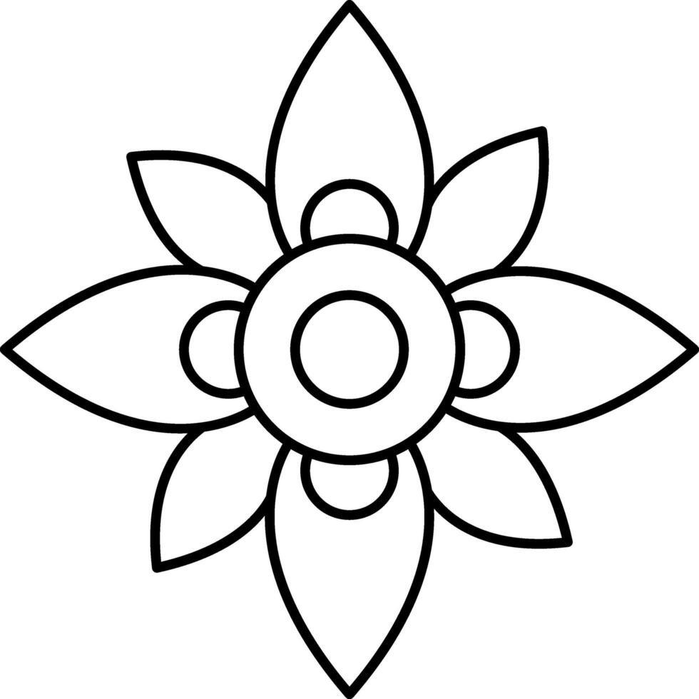 Isolated Flower Shape Rangoli Icon In B vector