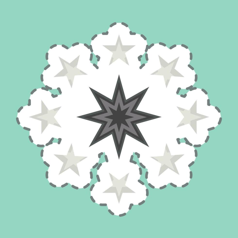 Sticker line cut Fireworks. related to Amusement Park symbol. simple design editable. simple illustration vector