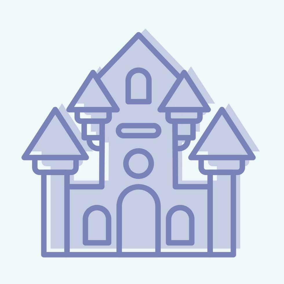 Icon Haunted House. related to Amusement Park symbol. two tone style. simple design editable. simple illustration vector