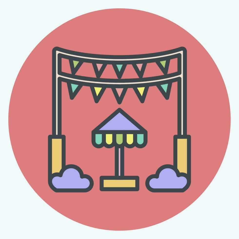 Icon Decoration. related to Amusement Park symbol. color mate style. simple design editable. simple illustration vector