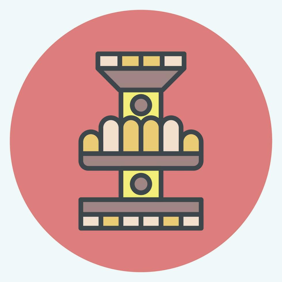 Icon Drop Tower. related to Amusement Park symbol. color mate style. simple design editable. simple illustration vector