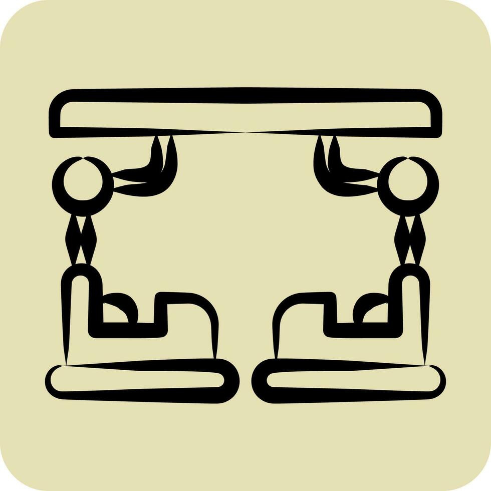 Icon Bumper Car. related to Amusement Park symbol. hand drawn style. simple design editable. simple illustration vector