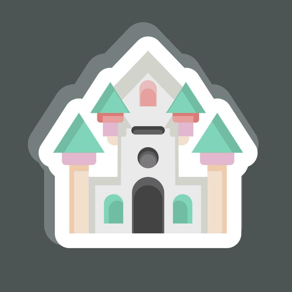 Sticker Haunted House. related to Amusement Park symbol. simple design editable. simple illustration vector