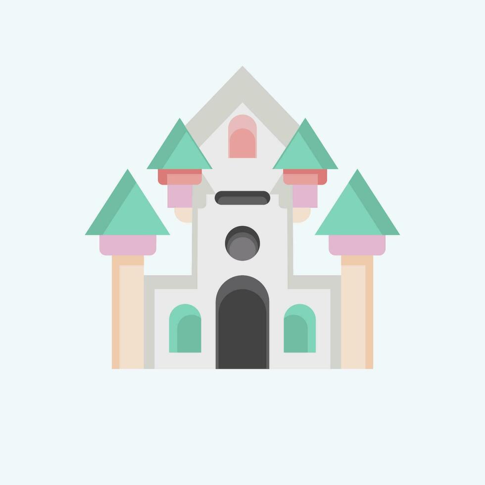 Icon Haunted House. related to Amusement Park symbol. flat style. simple design editable. simple illustration vector