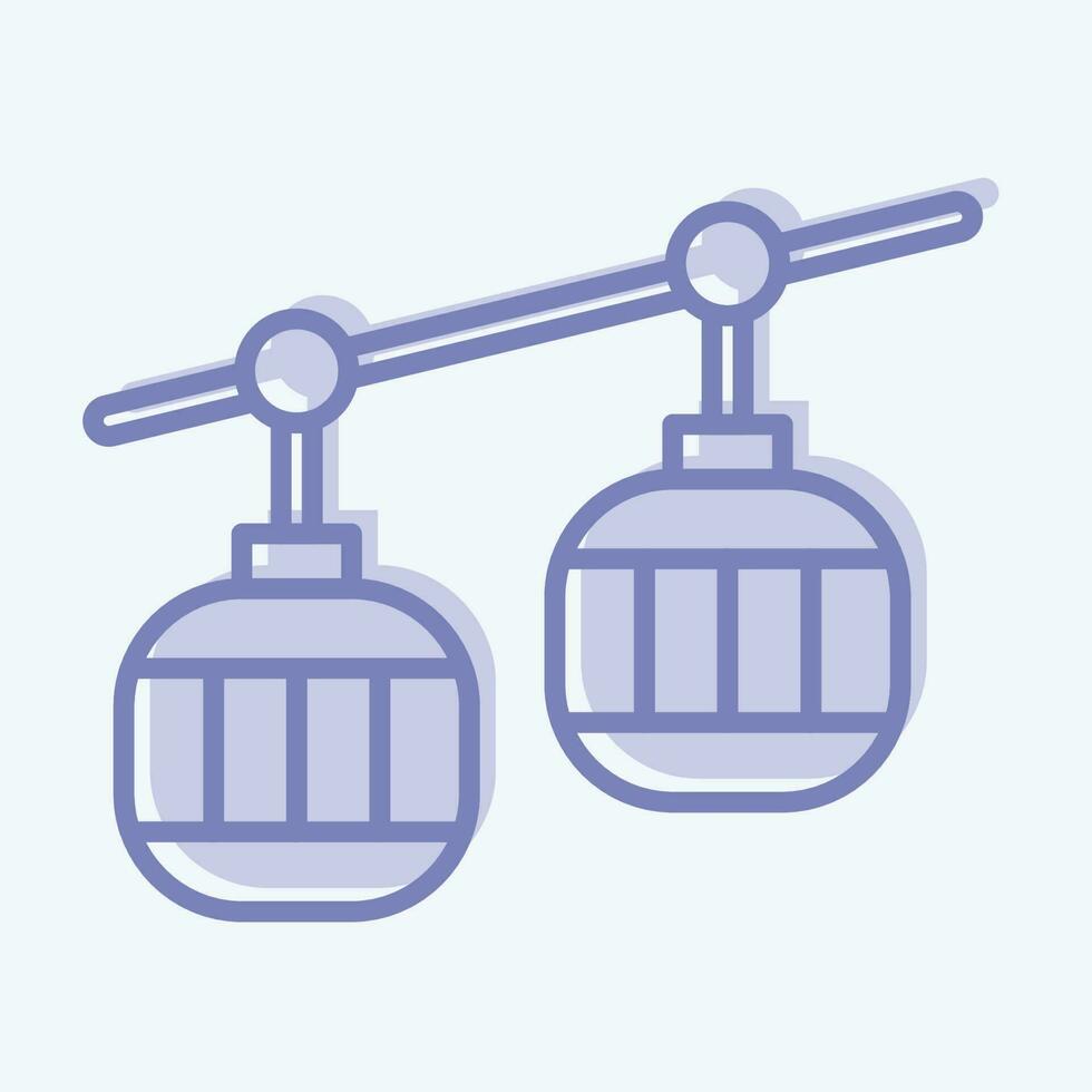 Icon Cable Car. related to Amusement Park symbol. two tone style. simple design editable. simple illustration vector