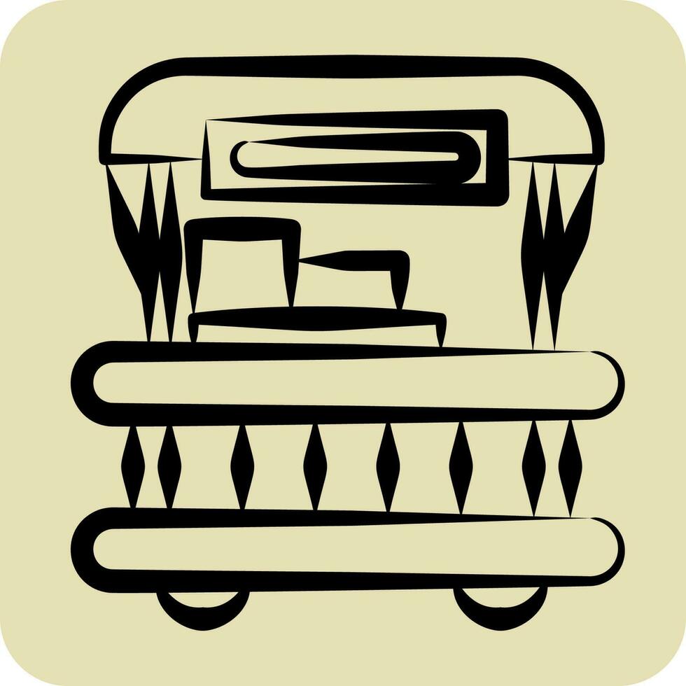 Icon Food Cart. related to Amusement Park symbol. hand drawn style. simple design editable. simple illustration vector