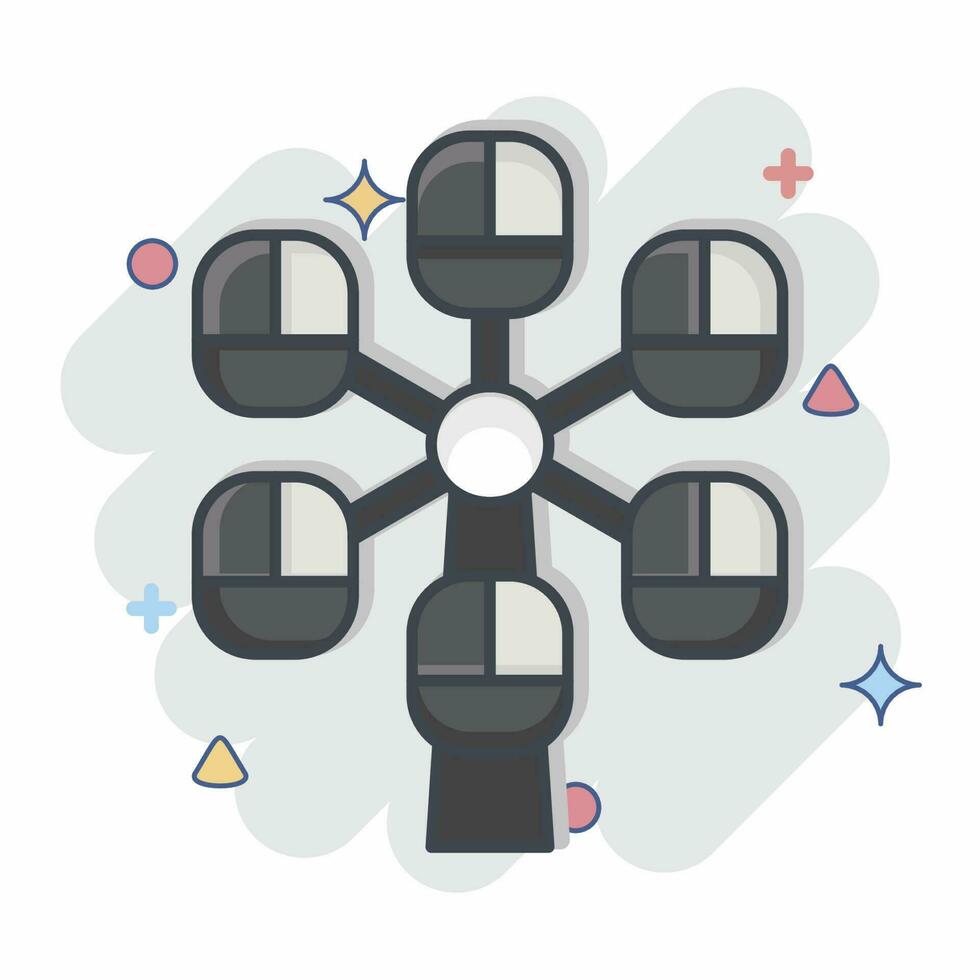 Icon Pherris Wheel. related to Amusement Park symbol. comic style. simple design editable. simple illustration vector