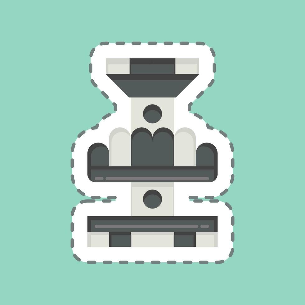 Sticker line cut Drop Tower. related to Amusement Park symbol. simple design editable. simple illustration vector