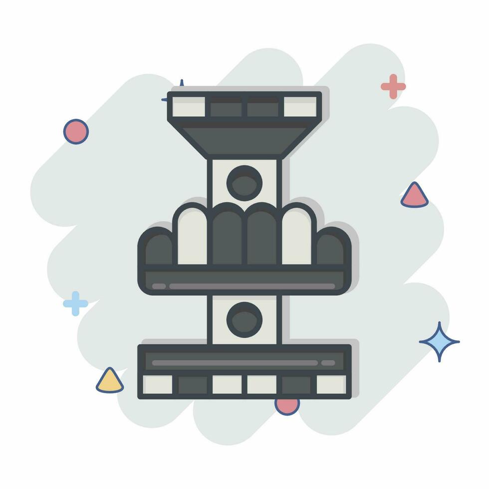 Icon Drop Tower. related to Amusement Park symbol. comic style. simple design editable. simple illustration vector