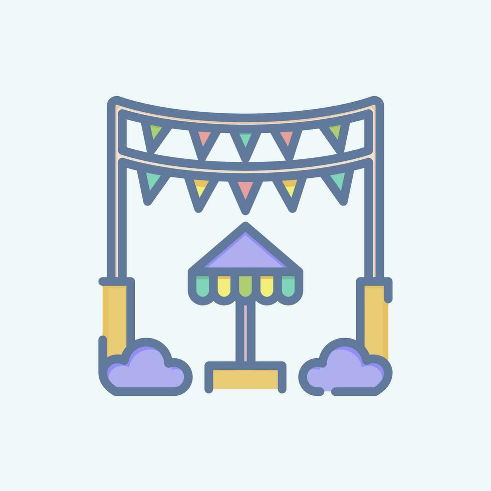 Icon Decoration. related to Amusement Park symbol. doodle style. simple design editable. simple illustration vector