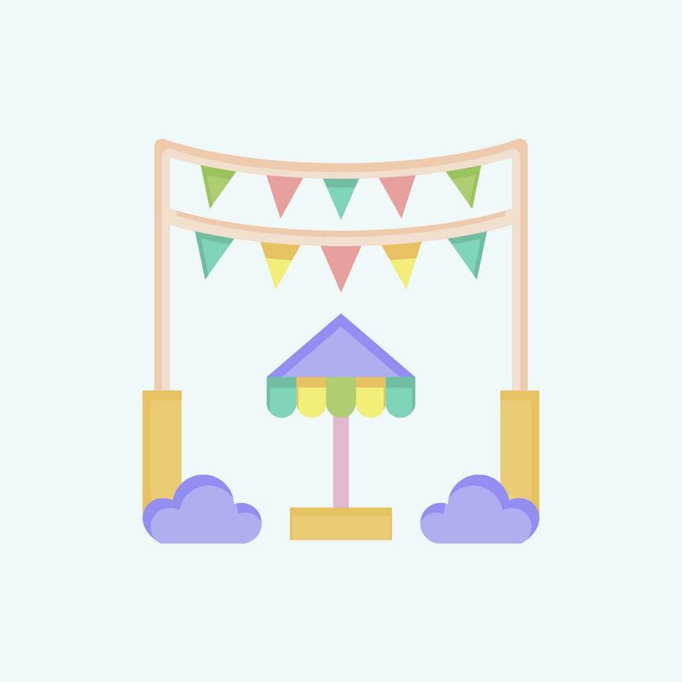 Icon Decoration. related to Amusement Park symbol. flat style. simple design editable. simple illustration vector