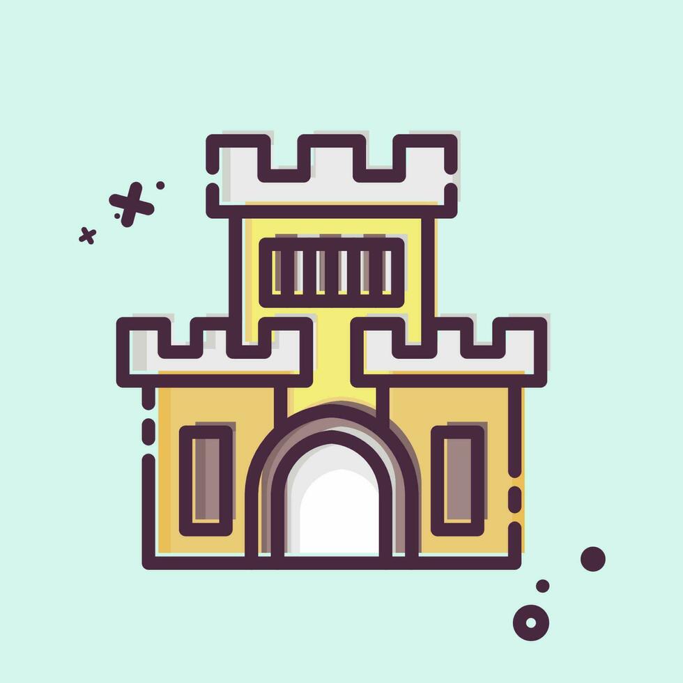 Icon Castle. related to Amusement Park symbol. MBE style. simple design editable. simple illustration vector