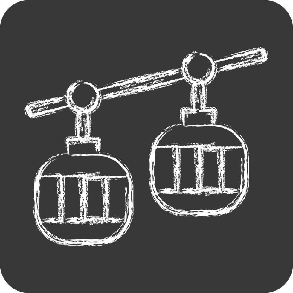 Icon Cable Car. related to Amusement Park symbol. chalk Style. simple design editable. simple illustration vector