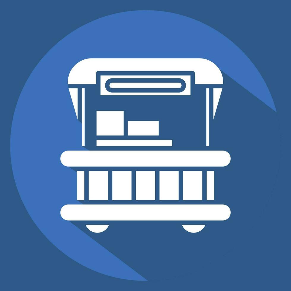 Icon Food Cart. related to Amusement Park symbol. long shadow style. simple design editable. simple illustration vector