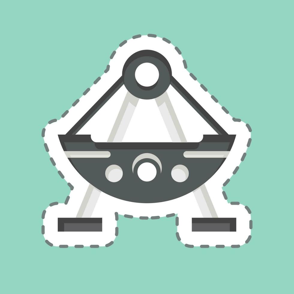 Sticker line cut Boat. related to Amusement Park symbol. simple design editable. simple illustration vector