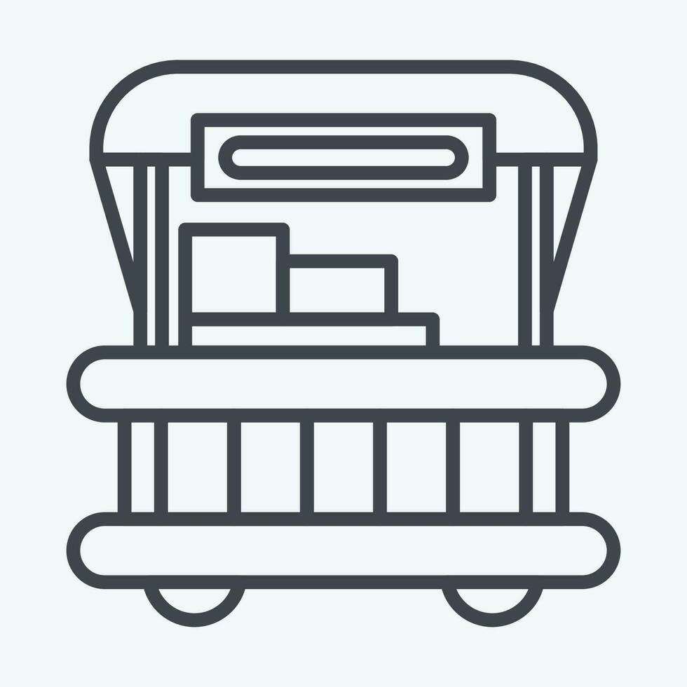 Icon Food Cart. related to Amusement Park symbol. line style. simple design editable. simple illustration vector