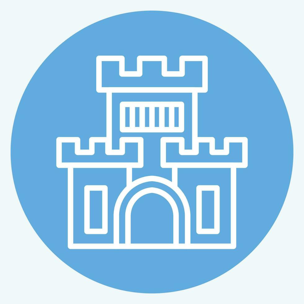 Icon Castle. related to Amusement Park symbol. blue eyes style. simple design editable. simple illustration vector
