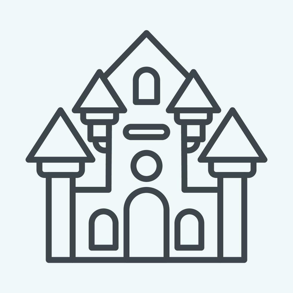 Icon Haunted House. related to Amusement Park symbol. line style. simple design editable. simple illustration vector