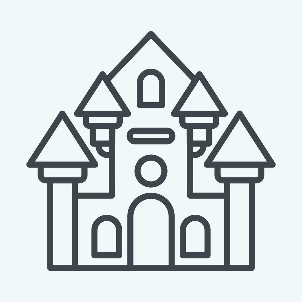 Icon Haunted House. related to Amusement Park symbol. line style. simple design editable. simple illustration vector