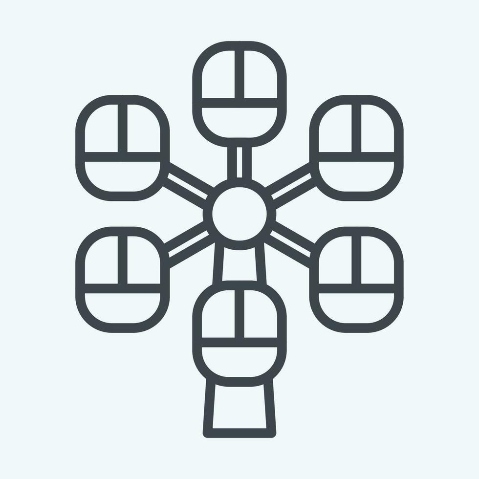 Icon Pherris Wheel. related to Amusement Park symbol. line style. simple design editable. simple illustration vector