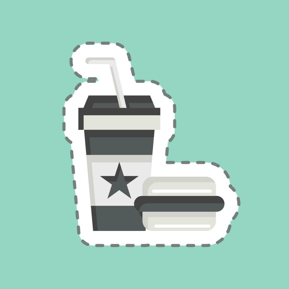 Sticker line cut Fast Food. related to Amusement Park symbol. simple design editable. simple illustration vector