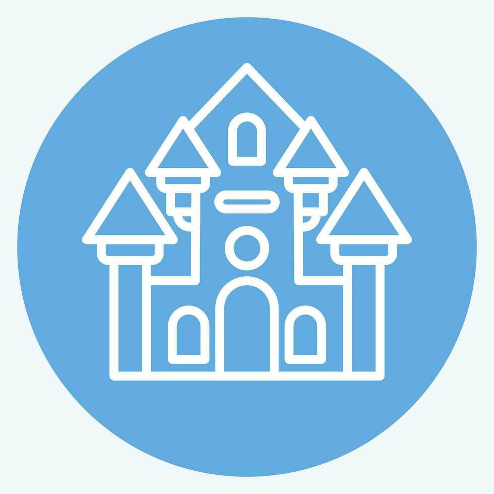 Icon Haunted House. related to Amusement Park symbol. blue eyes style. simple design editable. simple illustration vector
