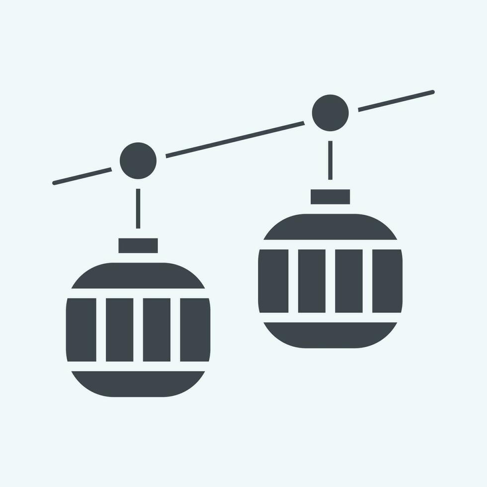 Icon Cable Car. related to Amusement Park symbol. glyph style. simple design editable. simple illustration vector