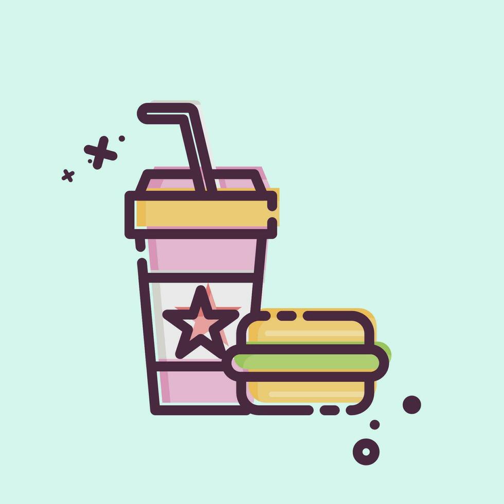 Icon Fast Food. related to Amusement Park symbol. MBE style. simple design editable. simple illustration vector