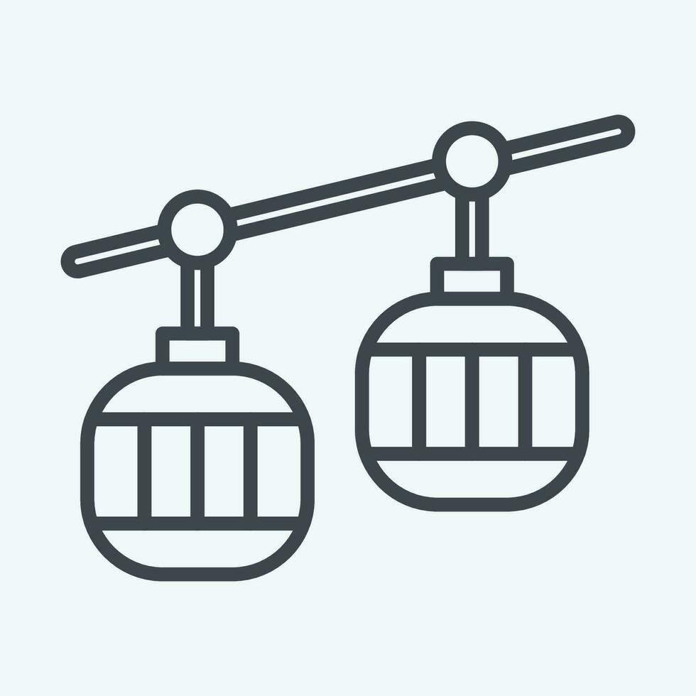 Icon Cable Car. related to Amusement Park symbol. line style. simple design editable. simple illustration vector