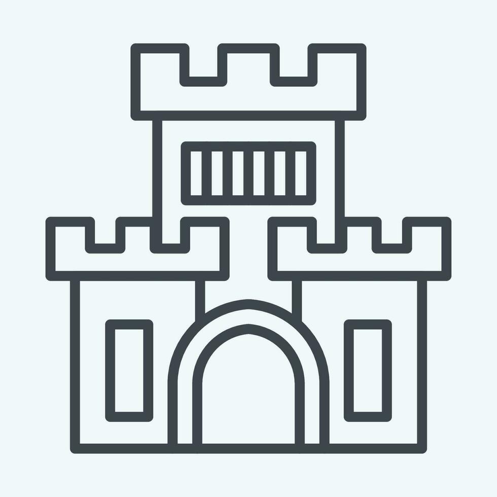 Icon Castle. related to Amusement Park symbol. line style. simple design editable. simple illustration vector