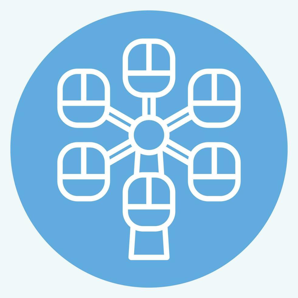 Icon Pherris Wheel. related to Amusement Park symbol. blue eyes style. simple design editable. simple illustration vector
