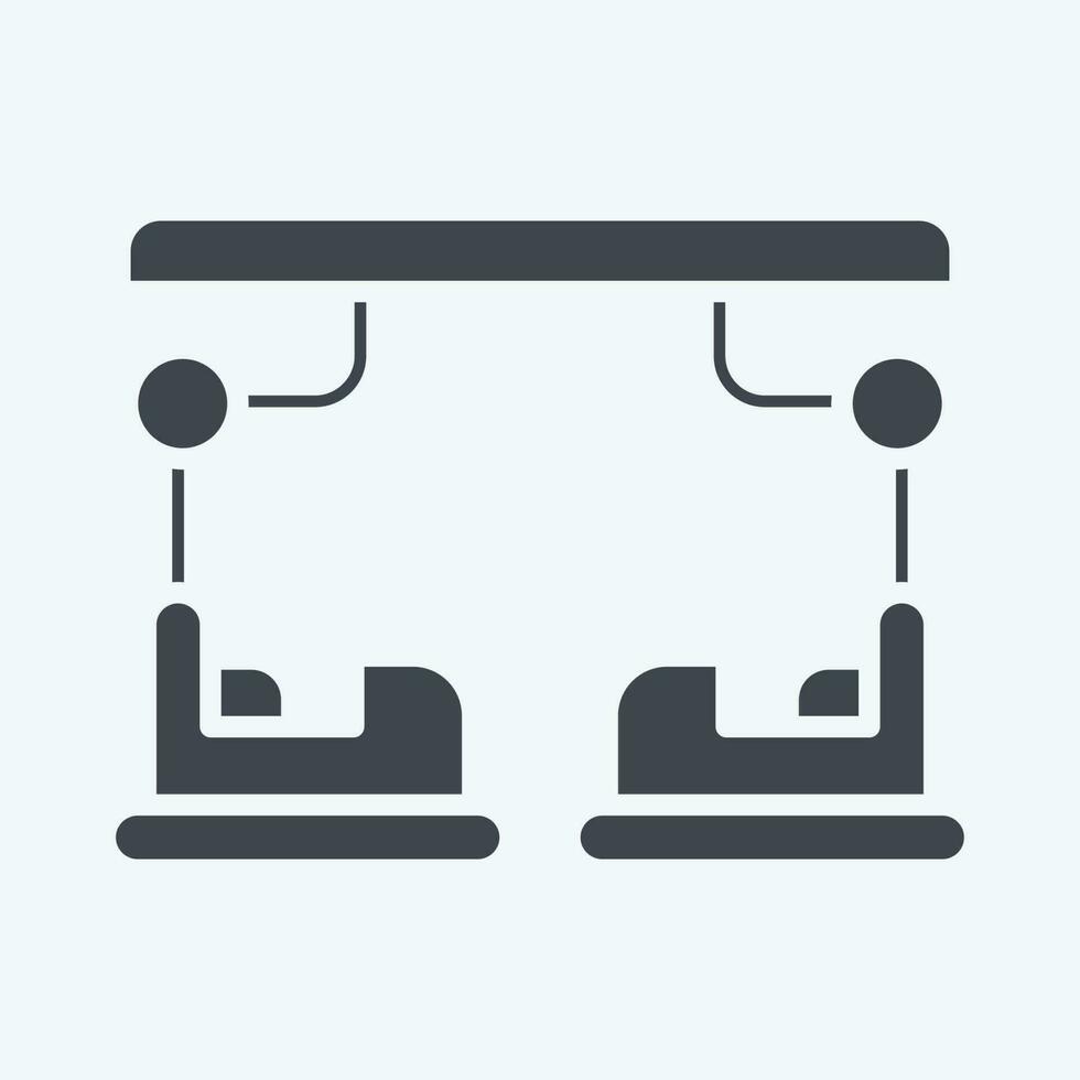Icon Bumper Car. related to Amusement Park symbol. glyph style. simple design editable. simple illustration vector