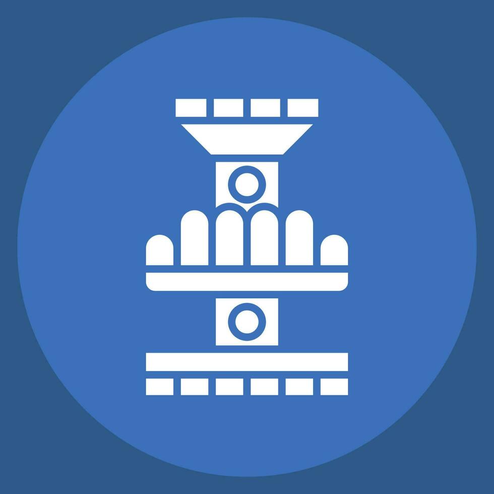 Icon Drop Tower. related to Amusement Park symbol. long shadow style. simple design editable. simple illustration vector
